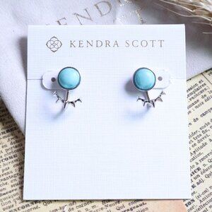 Kendra Scott Light Blue Silver Ear Jacket Earrings - Sienna